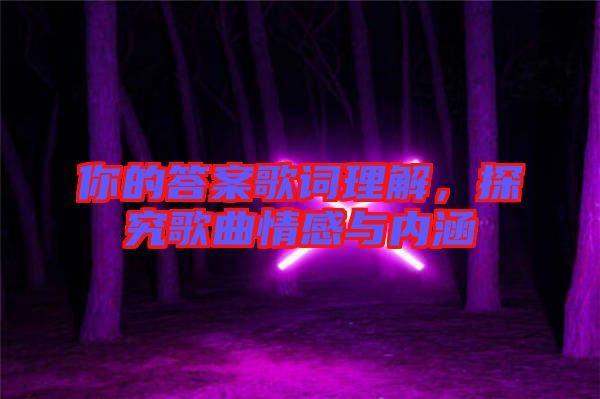 你的答案歌詞理解，探究歌曲情感與內(nèi)涵