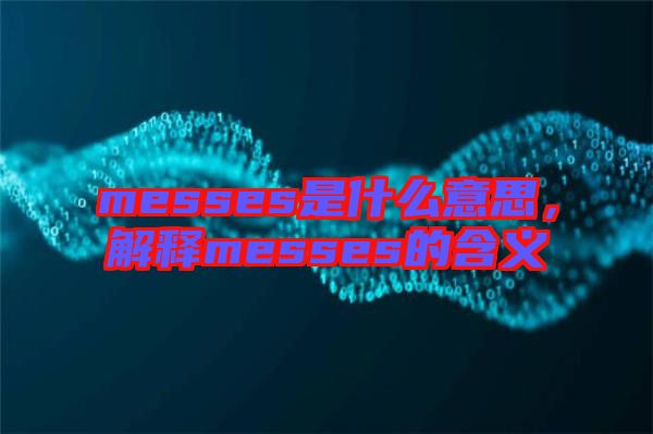 messes是什么意思，解釋messes的含義