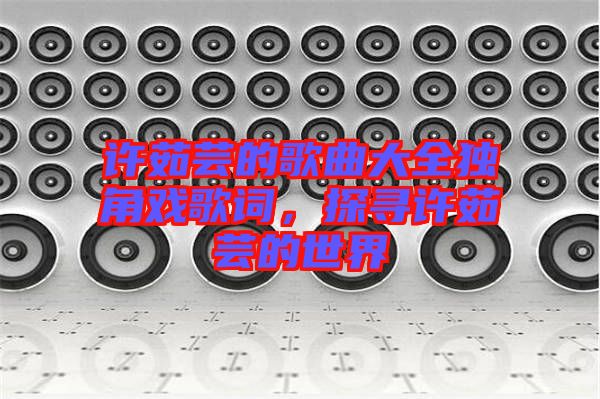 許茹蕓的歌曲大全獨(dú)角戲歌詞，探尋許茹蕓的世界