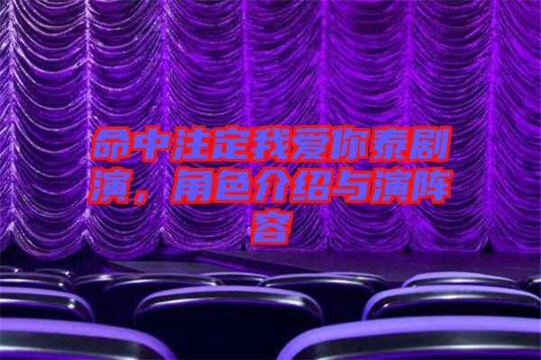 命中注定我愛你泰劇演，角色介紹與演陣容