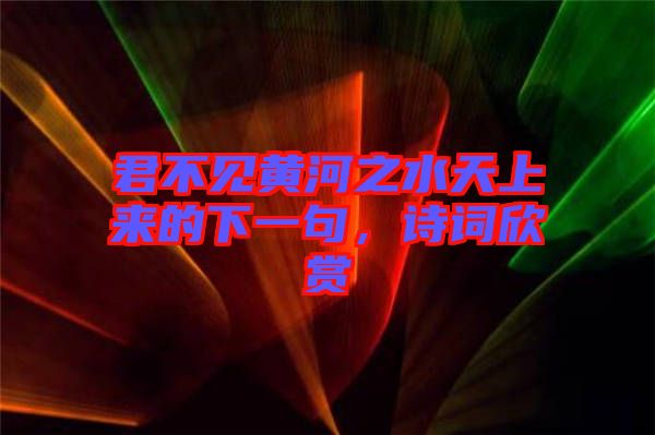 君不見黃河之水天上來的下一句，詩詞欣賞