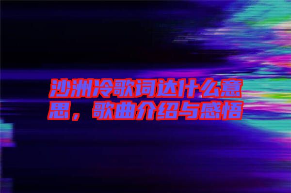 沙洲冷歌詞達什么意思，歌曲介紹與感悟