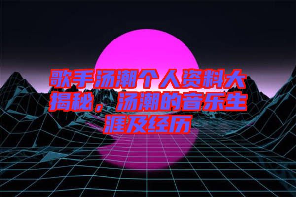 歌手湯潮個人資料大揭秘，湯潮的音樂生涯及經歷