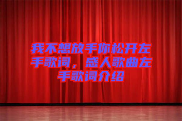 我不想放手你松開左手歌詞，感人歌曲左手歌詞介紹