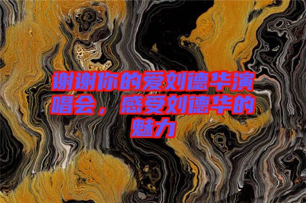 謝謝你的愛(ài)劉德華演唱會(huì)，感受劉德華的魅力