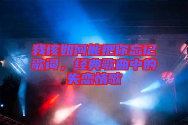 我該如何能把你忘記歌詞，經典歌曲中的失戀情歌