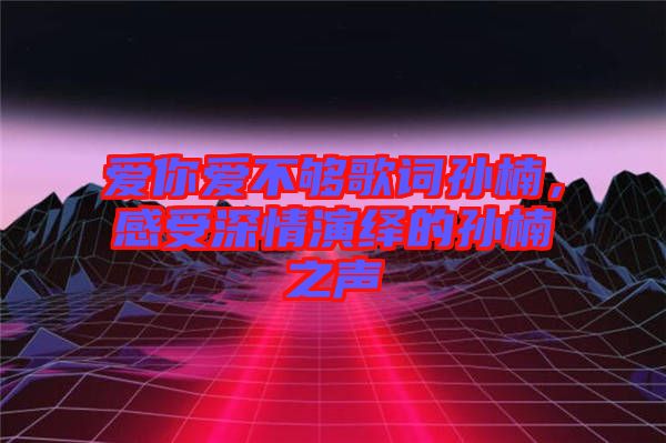 愛你愛不夠歌詞孫楠，感受深情演繹的孫楠之聲