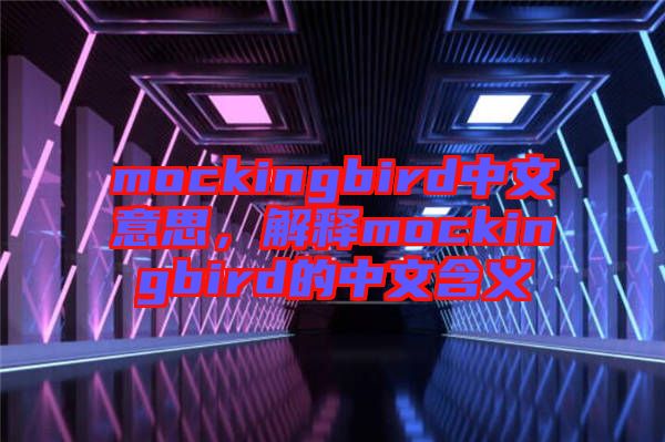 mockingbird中文意思，解釋mockingbird的中文含義