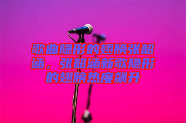 歌曲隱形的翅膀張韶涵，張韶涵新歌隱形的翅膀熱度飆升