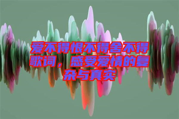 愛不得恨不得舍不得歌詞，感受愛情的復雜與真實