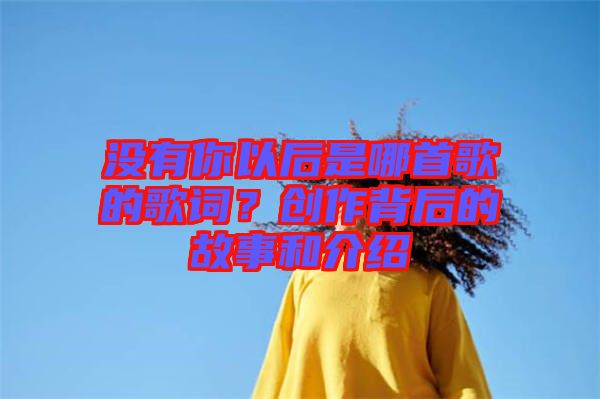 沒有你以后是哪首歌的歌詞？創作背后的故事和介紹