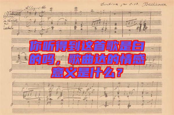 你聽得到這首歌是白的嗎，歌曲達的情感意義是什么？