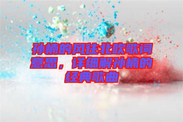 孫楠的風往北吹歌詞意思，詳細解孫楠的經典歌曲