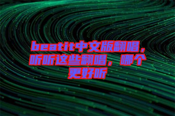 beatit中文版翻唱，聽聽這些翻唱，哪個更好聽