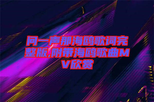 問一聲那海鷗歌詞完整版,附帶海鷗歌曲MV欣賞