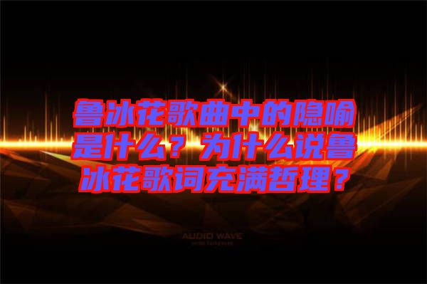 魯冰花歌曲中的隱喻是什么？為什么說魯冰花歌詞充滿哲理？