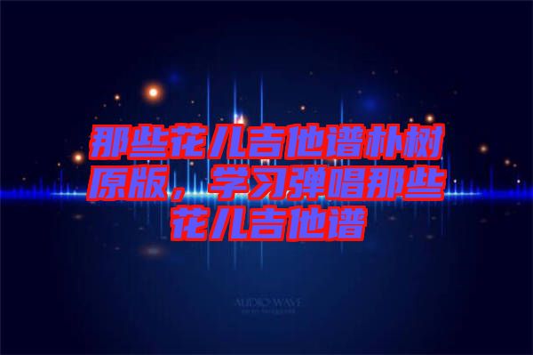 那些花兒吉他譜樸樹原版，學習彈唱那些花兒吉他譜